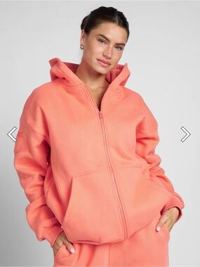 Travel Essentials Zip Hoodie, Limited Edition Coral - Medium